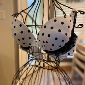 Cacique polka dot underwire bra
